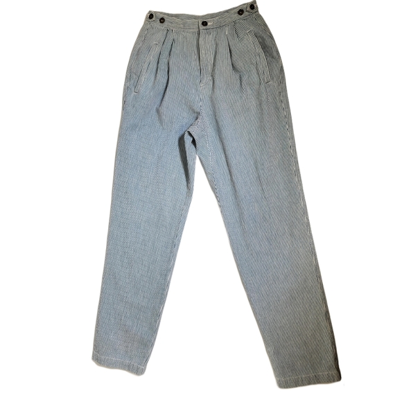 Liz Claiborne. Vintage, Blue and White Pin Stripe Pants. Size 4 - Picture 1 of 8